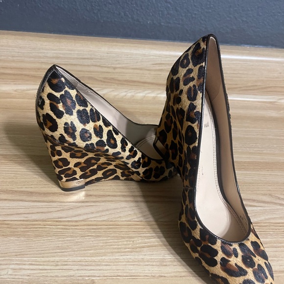 Tory burch" Astoria Wedge Heels Leopard Print Calf - Picture 7 of 16